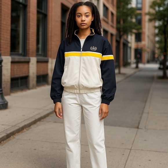 Vintage Unisex Wimbledon Jacket Size Small Blue White Yellow - Picture 1 of 7